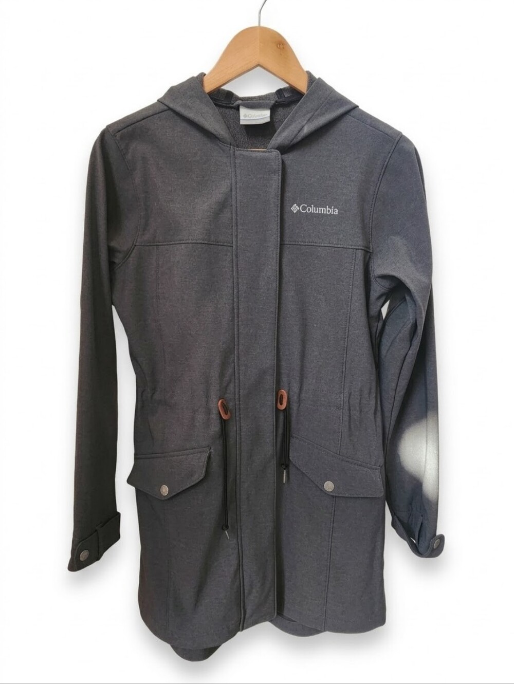 Columbia Womens Hooded Raincoat in Charcoal